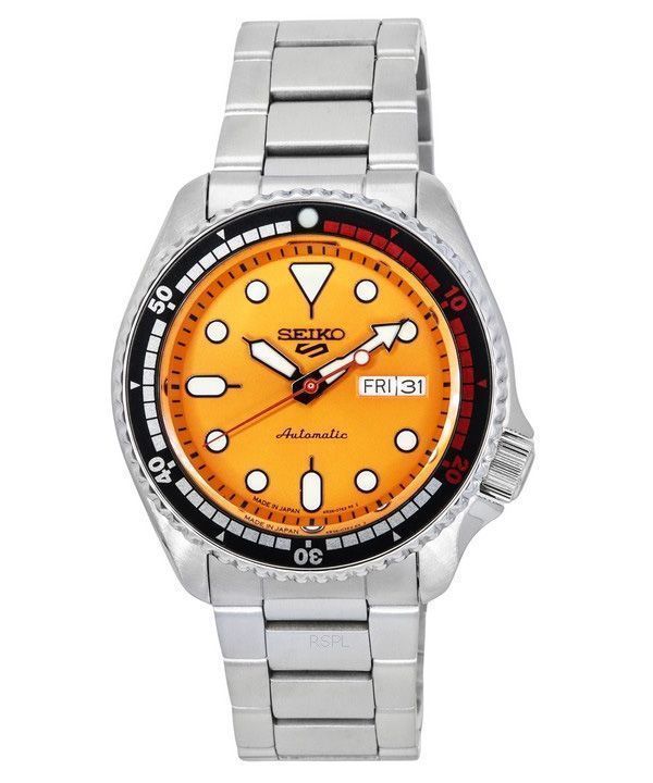 Montre pour homme Seiko 5 Sports SKX 55e anniversaire édition limitée, cadran orange, 24 rubis, automatique SRPK07J1 100M