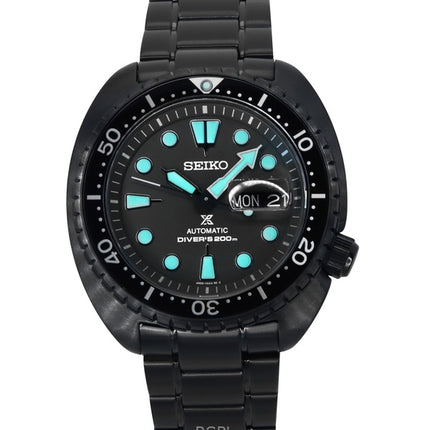 Montre de plongée automatique Seiko Prospex Black Series Night Vision Turtle, cadran noir, SRPK43K1, 200 m, pour homme