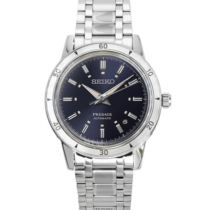Montre homme Seiko Presage Style années 60, cadran bleu, acier inoxydable, automatique SRPL07J1