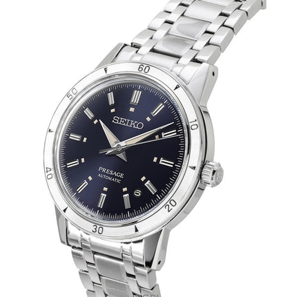 Montre homme Seiko Presage Style années 60, cadran bleu, acier inoxydable, automatique SRPL07J1