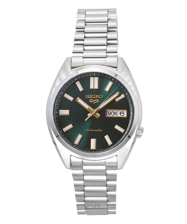 Montre homme Seiko 5 Sports SNXS en acier inoxydable, cadran vert, automatique SRPL57K1, étanche à 100 m