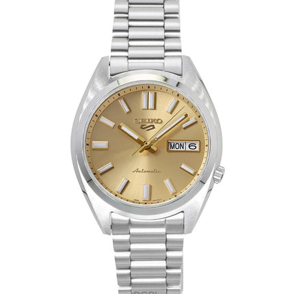 Montre homme Seiko 5 Sports SNXS en acier inoxydable, cadran doré, automatique SRPL59K1, étanche à 100 m