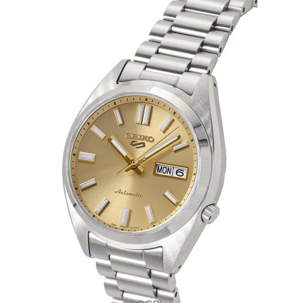 Montre homme Seiko 5 Sports SNXS en acier inoxydable, cadran doré, automatique SRPL59K1, étanche à 100 m