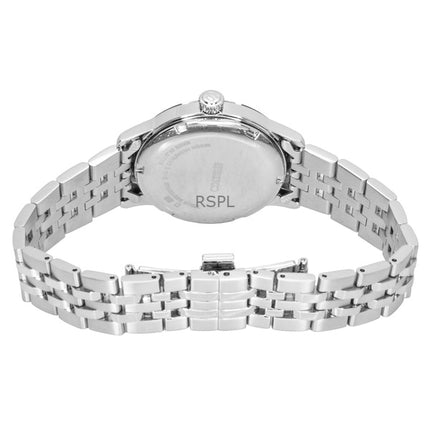 Montre femme Seiko Presage Cocktail avec accents de diamants, boîtier en acier inoxydable, cadran bleu clair, automatique SRPL61J1