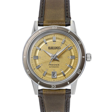 Montre homme Seiko Presage Style années 60, cadran doré, automatique SRPL75J1