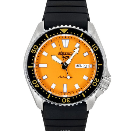Montre homme Seiko 5 Sports SKX Redux, bracelet en silicone, cadran orange, automatique SRPL89K1, étanche à 100 m