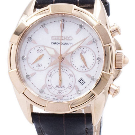 Montre Seiko chronographe Quartz diamant Accent SRW784 SRW784P1 SRW784P féminin