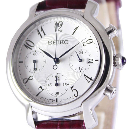 Montre Seiko Quartz chronographe cuir sangle SRW875P2 féminin