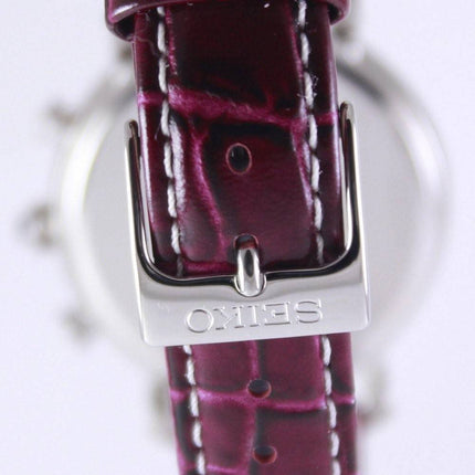 Montre Seiko Quartz chronographe cuir sangle SRW875P2 féminin