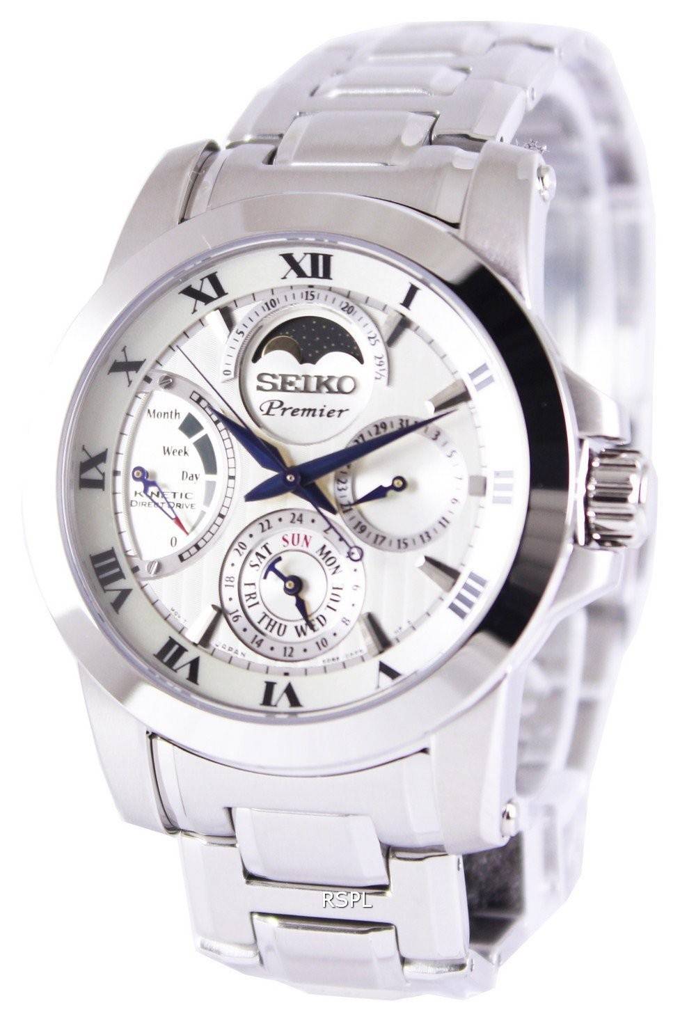 Montre Seiko Premier Kinetic Direct Drive Moon Phase SRX011P1