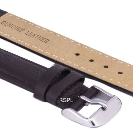 Bracelet de cuir de marque Ratio brun foncé 18mm