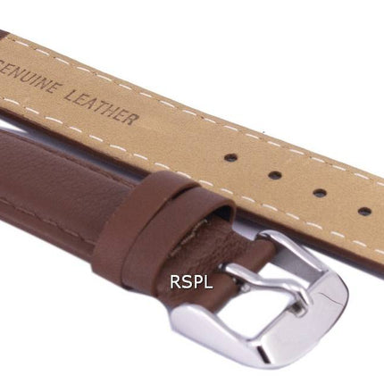 Bracelet de cuir brun Ratio marque 18mm