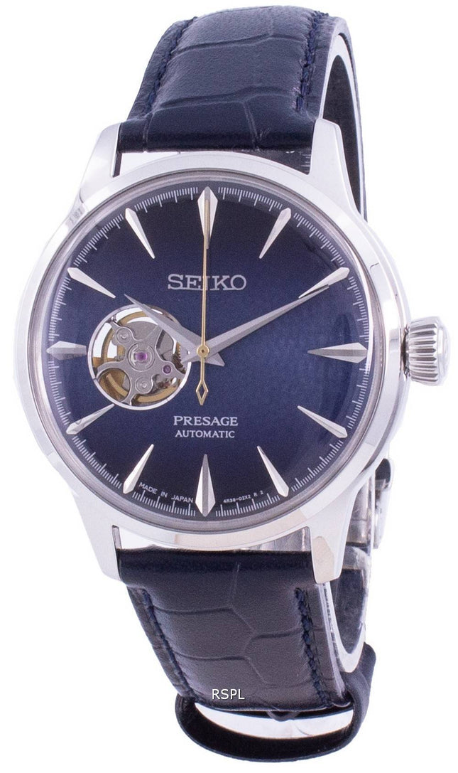 Montre Homme Seiko Presage Automatic Cocktail Time Blue Moon SSA405 SSA405J1 SSA405J Open Heart