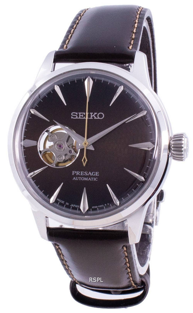 Montre pour homme Seiko Presage Automatic Cocktail Time Stinger SSA407 SSA407J1 SSA407J à coeur ouvert