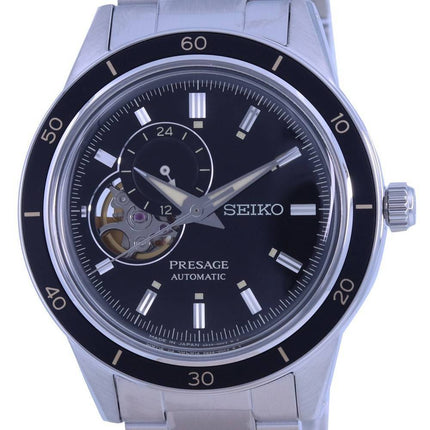 Montre Homme Seiko Presage Style 60&#39,s Open Heart Cadran Noir Automatique SSA425 SSA425J1 SSA425J