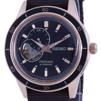 Montre Homme Seiko Presage Style 60&#39,s Open Heart Cadran Noir Automatique SSA426 SSA426J1 SSA426J