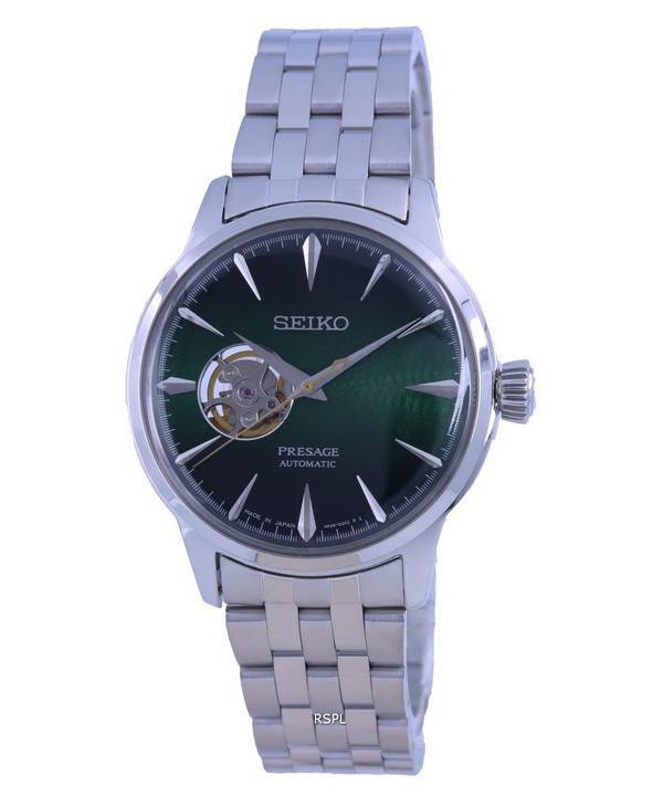 Montre Homme Seiko Presage Cocktail Time &quot,Grasshopper&quot, Cœur Ouvert Automatique SSA441 SSA441J1 SSA441J
