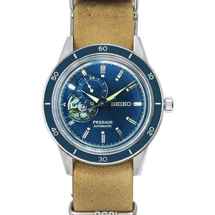 Seiko Presage Style60s Héritage Bleu Cadran Coeur Ouvert Automatique SSA453 SSA453J1 SSA453J Montre Homme