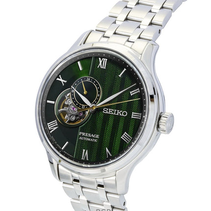 Montre homme Seiko Presage Japanese Garden en acier inoxydable, cadran vert, automatique SSA463J1