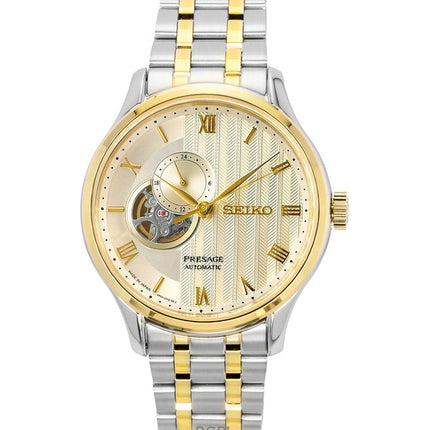 Montre homme Seiko Presage Japanese Garden en acier inoxydable, cadran doré, automatique SSA464J1
