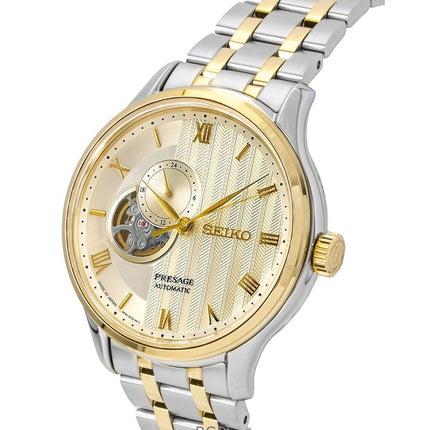 Montre homme Seiko Presage Japanese Garden en acier inoxydable, cadran doré, automatique SSA464J1