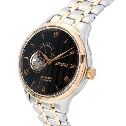 Montre homme Seiko Presage Japanese Garden bicolore en acier inoxydable, cadran marron, automatique SSA466J1