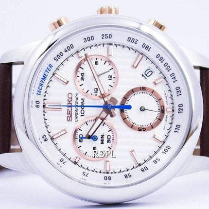 Montre Seiko Chronographe Quartz Tachymeter 100M SSB211 SSB211P1 SSB211P hommes