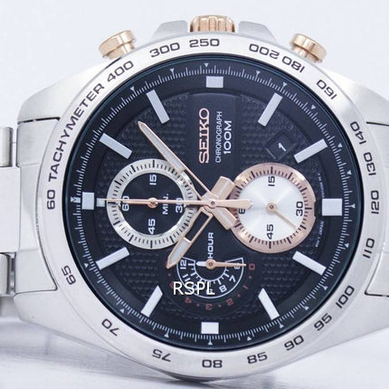 Montre Seiko Sport chronographe tachymètre Quartz SSB281 SSB281P1 SSB281P hommes