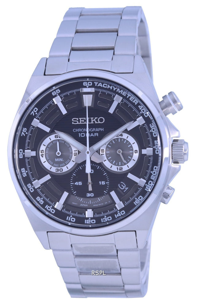Montre Homme Seiko Neo Sports Chronographe Cadran Noir Quartz SSB397 SSB397P1 SSB397P 100M