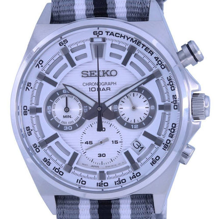 Montre Homme Seiko Neo Sports Chronographe Cadran Blanc Quartz SSB401 SSB401P1 SSB401 100M