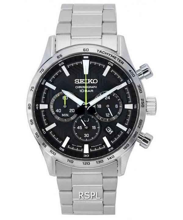 Montre Homme Seiko Urban Sports Chronographe Cadran Noir Quartz SSB413 SSB413P1 SSB413P 100M