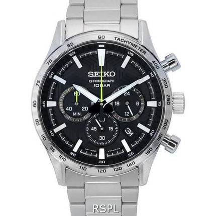 Montre homme Seiko Urban Sports Chronograph à cadran noir, quartz, SSB413 SSB413P1 SSB413P, étanche à 100 m, reconditionnée