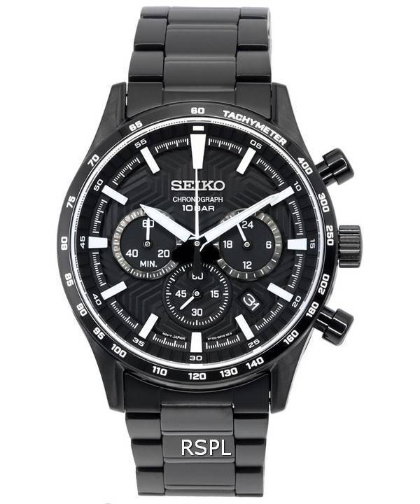 Montre Homme Seiko Urban Sports Chronographe Cadran Noir Quartz SSB415 SSB415P1 SSB415P 100M