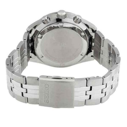 Montre Seiko chronographe en acier inoxydable avec cadran blanc et quartz SSB425P1 100M pour homme