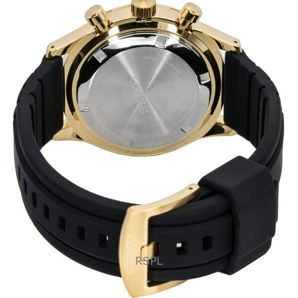 Montre Seiko Sport Chronographe Bracelet Silicone Cadran Noir Quartz SSB446P1 100M Homme