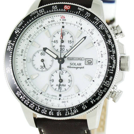 Alarme solaire de Seiko Pilot la montre de chronographe Flightmaster SSC013P1 SSC013 SSC013P hommes