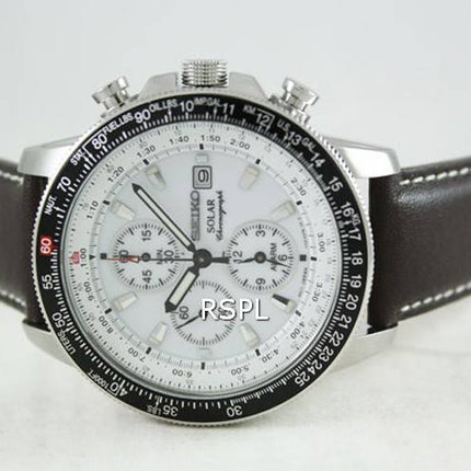 Alarme solaire de Seiko Pilot la montre de chronographe Flightmaster SSC013P1 SSC013 SSC013P hommes