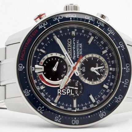 Montre Seiko Sportura Chronographe solaire perpétuelle SSC355P1 SSC355P masculin