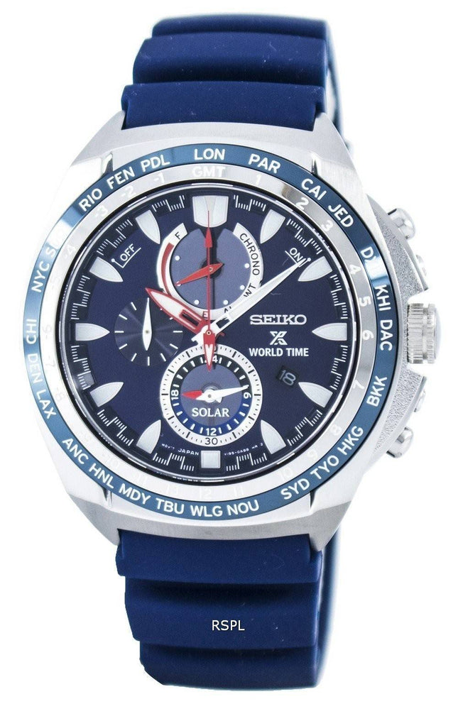 Seiko Prospex solaire mondial temps chronographe Power Reserve SSC489 SSC489P1 SSC489P montre homme