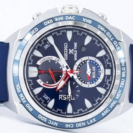 Seiko Prospex solaire mondial temps chronographe Power Reserve SSC489 SSC489P1 SSC489P montre homme