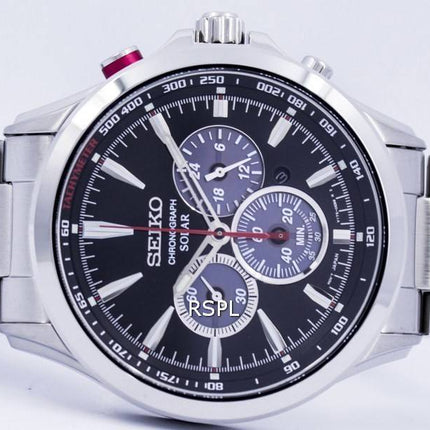 Montre Seiko solaire chronographe tachymètre SSC493 SSC493P1 SSC493P hommes
