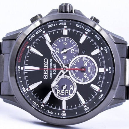 Montre Seiko solaire chronographe tachymètre SSC497 SSC497P1 SSC497P hommes