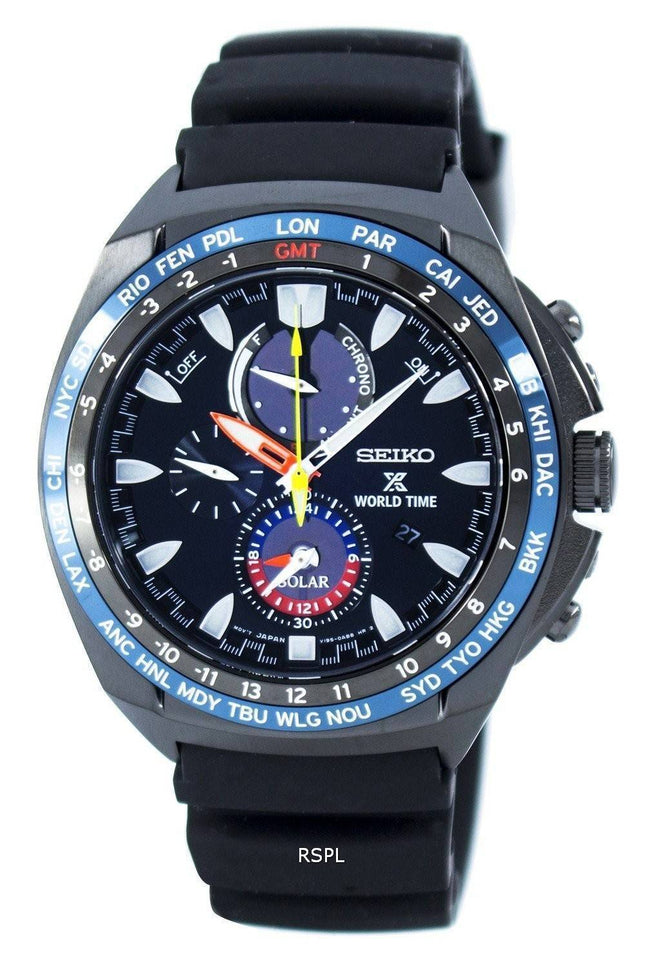 Montre Seiko Prospex monde temps solaire Chronograph SSC551 SSC551P1 SSC551P hommes
