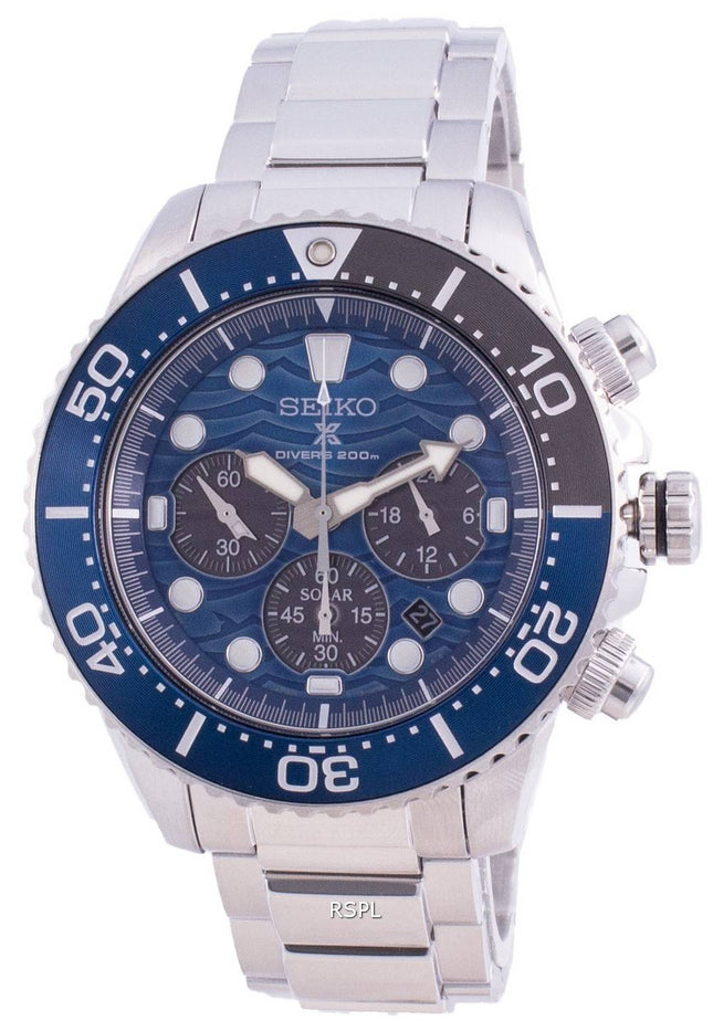 Montre pour homme Seiko Prospex Diver Save The Ocean SSC741 SSC741P1 SSC741P Solar Chronograph Special Edition 200M