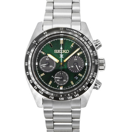 Montre chronographe Seiko Prospex Speedtimer pour homme, cadran vert foncé, solaire, SSC933P1, 100 m
