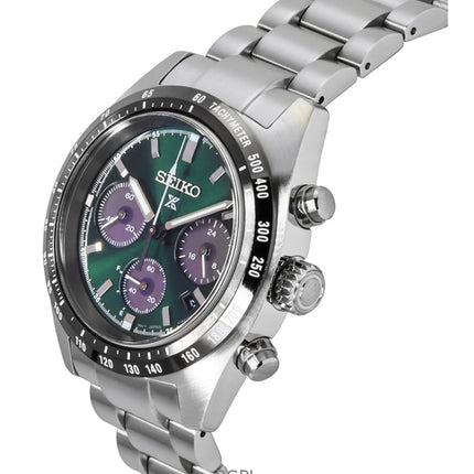 Montre chronographe Seiko Prospex Speedtimer pour homme, cadran vert foncé, solaire, SSC933P1, 100 m