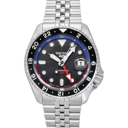 Montre pour homme Seiko 5 Sports SKX Style GMT en acier inoxydable avec cadran gris 24 bijoux automatique SSK019J1 100M