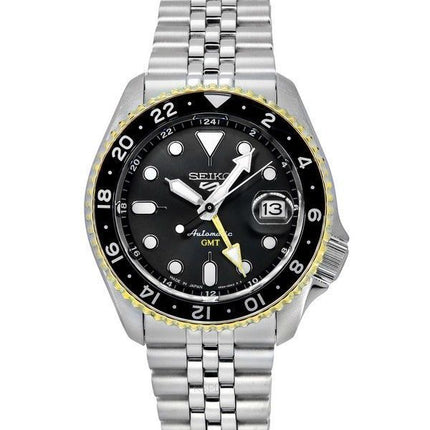 Montre pour homme Seiko 5 Sports SKX Style GMT en acier inoxydable avec cadran gris 24 bijoux automatique SSK021J1 100M
