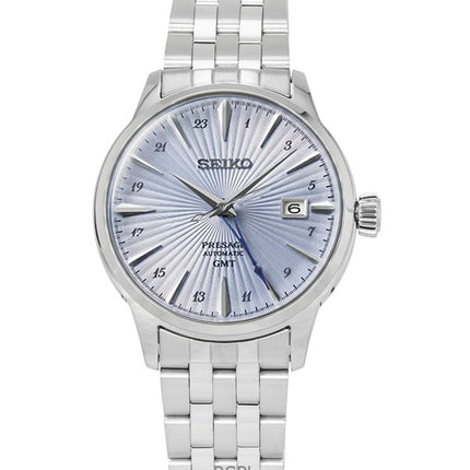 Montre homme Seiko Presage Cocktail en acier inoxydable, cadran bleu clair, automatique SSK037J1