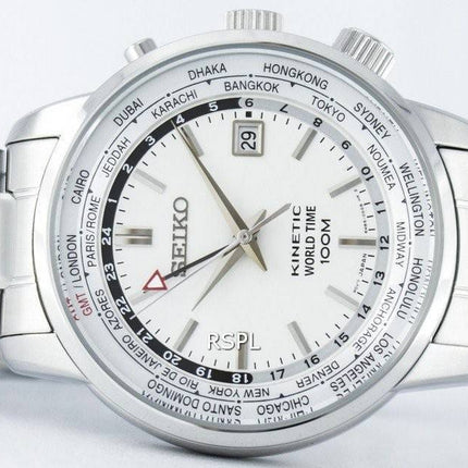 Montre Seiko Kinetic monde temps GMT SUN067 SUN067P1 SUN067P hommes